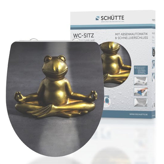 SCHÜTTE WC-Bril 82581 RELAXING FROG - High Gloss - Duroplast - Soft Close - Afklikbaar - RVS-Scharnieren - Belastbaar tot 175 kg - Decor - 1-zijdige Print