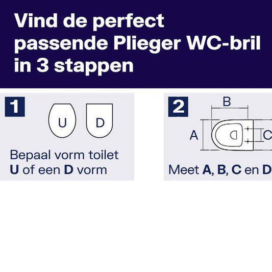 Plieger Royal Toiletbril - Universele vorm WC Bril - Duroplast - Wit - Met Deksel - RVS Bevestiging