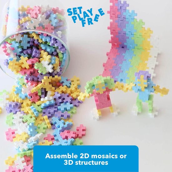 Plus-Plus Basic Reiskoffer pastel 600 delige bouwset Pastel Lila paars - 7003 - Bouwspeelgoed - Constructiespeelgoed - Set met bouwstenen - Vanaf 5 jaar