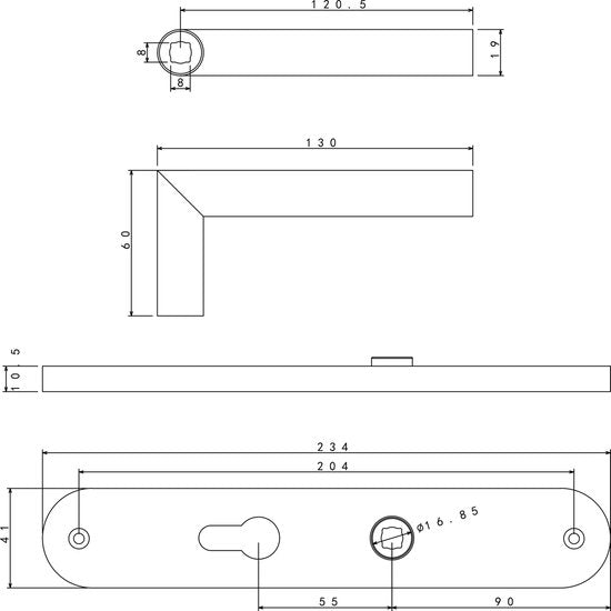 Starx Poortdeur set met RVS beslag en veiligheidsslot SKG*