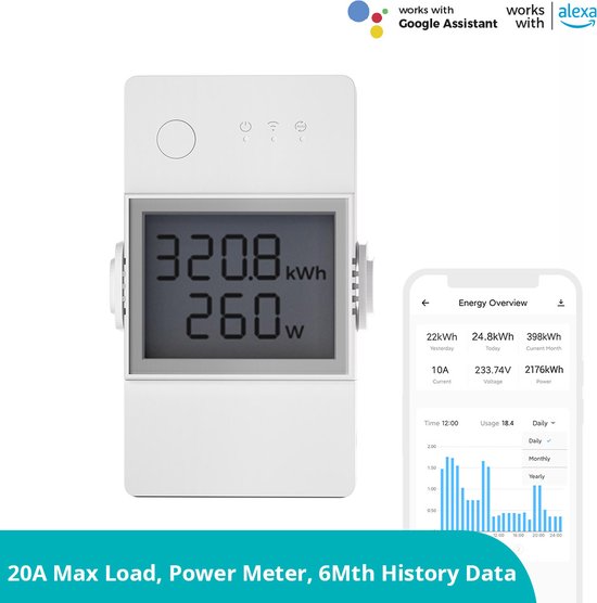 Wi-Fi Slimme Energiemeter Schakelaar Sonoff POWR320D