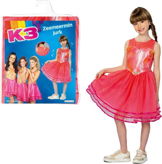 K3 Verkleedkleding - Verkleedjurk 3-5j. - Lied van de zeemeermin - Maat 116