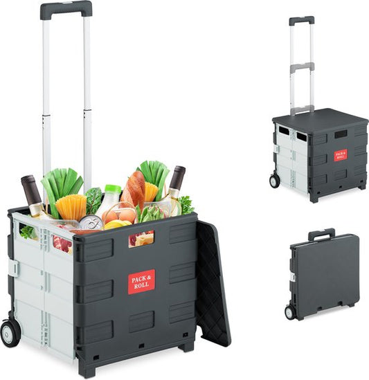 boodschappentrolley op wielen - - telescopisch - wit