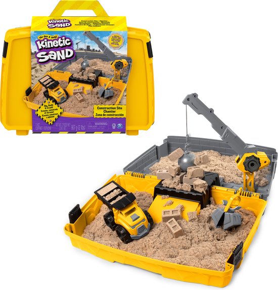 Kinetic Sand – Bouwplaatskoffer - 907g origineel kinetisch zand