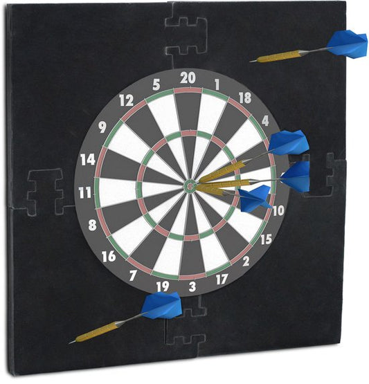 dartbord surround ring R6 - 4-delig - 45 cm - muurbescherming - Ø 71x71x3 cm - zwart