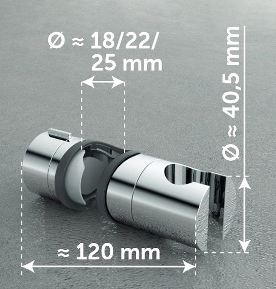 SCHÜTTE Glijstuk voor Douchestang - ø 18/22/25 mm
