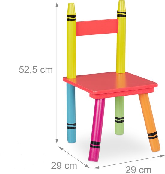 kindertafel en 2 stoeltjes - 44 cm hoog - mdf - hout - speeltafel