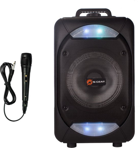 N-GEAR The Flash 610 - Bluetooth Speaker - Karaoke Set - Partybox met 1 Microfoon - Zwart