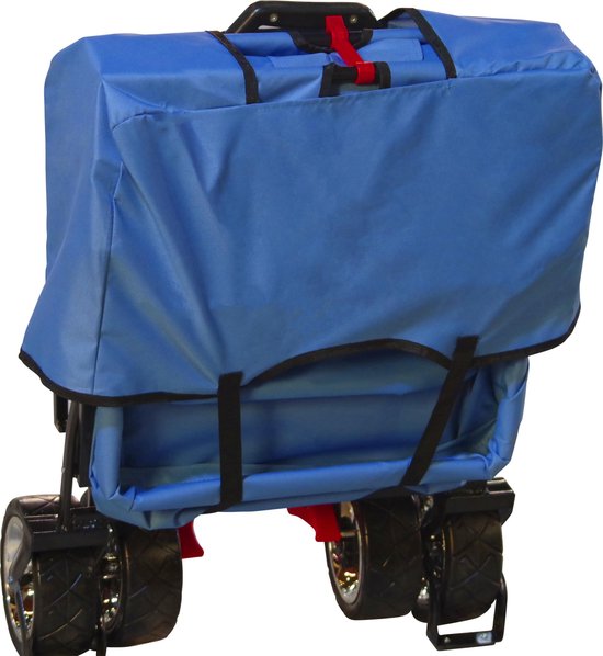 AXI AB210 Opvouwbare Bolderwagen in Blauw - Bolderkar met dak, tas, rem en duwstang - Max. 80kg