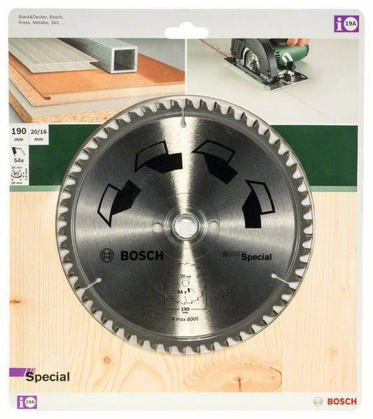 Bosch - Cirkelzaagblad Special -190 x 20 x 2,5 mm - 54