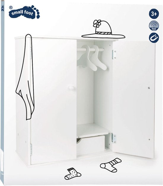 Small Foot Houten Poppen Kledingkast 53 Cm Wit