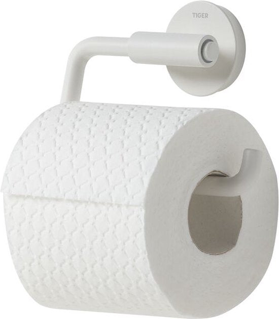 Tiger Urban - Wc rolhouder zonder klep - Toiletrolhouder - Zonder boren - Boren of lijmen - Wit