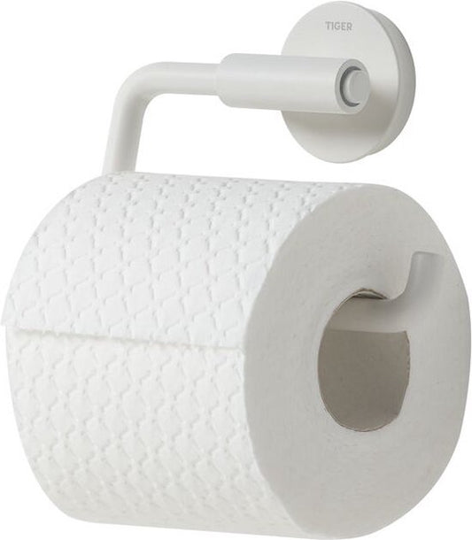 Tiger Urban - Wc rolhouder zonder klep - Toiletrolhouder - Zonder boren - Boren of lijmen - Wit