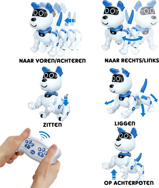 Gear2Play Robo Raff - Interactieve robothond - LED ogen - Doet allerlei kunstjes - Danst op muziek