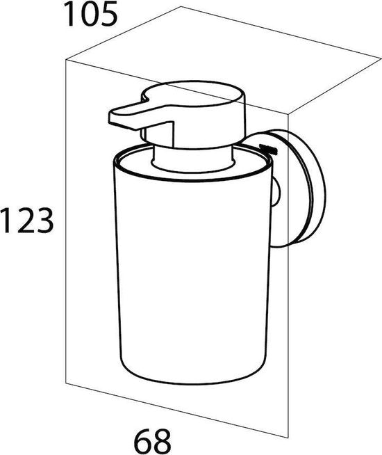 Tiger Urban - Zeepdispenser Wandmontage 180 ml - Zonder boren - Boren of lijmen - Zwart
