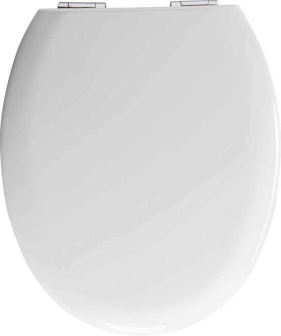 Allibert wc-zitting SUNSHINE - geperst hout - soft close - verchroomde scharnieren - wit gelakt