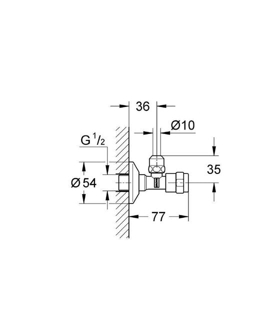 GROHE Eggemann Hoekstopkraan - 1/2"