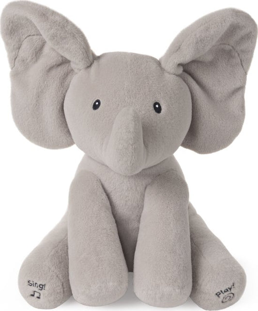 Baby GUND - Geanimeerde Flappy De Olifant - Knuffel - Grijs - 30,5 cm - Nederlands Gesproken