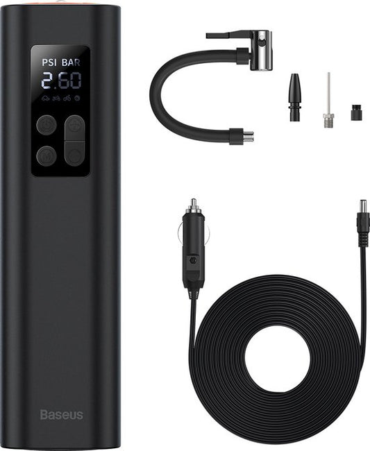 Baseus Super Mini Opblaaspomp - Luchtcompressor, Draagbare Handbediende Autobandenpomp - Zwart
