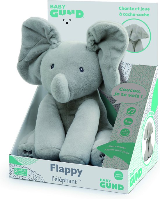 GUND Baby geanimeerde Flappy De Olifant knuffel, grijs, 30,5 cm - Frans Gesproken
