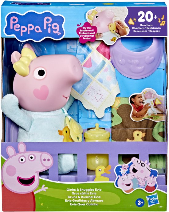Hasbro Peppa Pig knuffel Evie - pluche speelgoed voor kinderen.