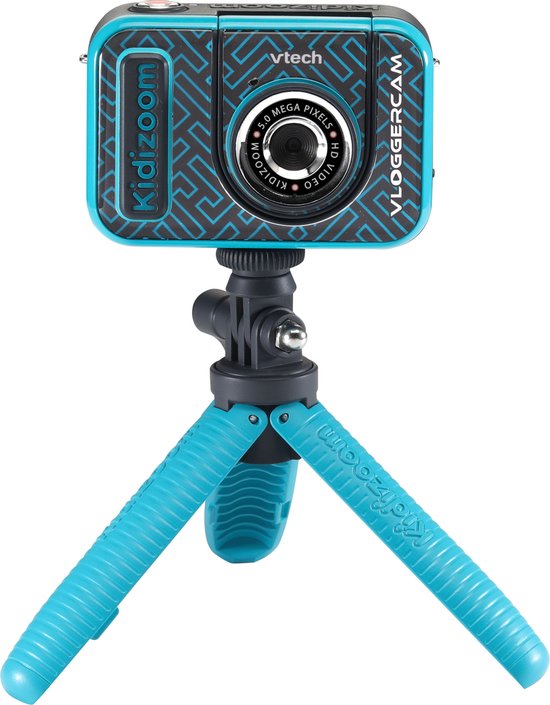 VTech KidiZoom Vloggercam - Vlog Camera Kinderen - Kindercamera met Animatie achtergronden - Cadeau - Kinderspeelgoed 5 Jaar tot 12 Jaar - Blauw