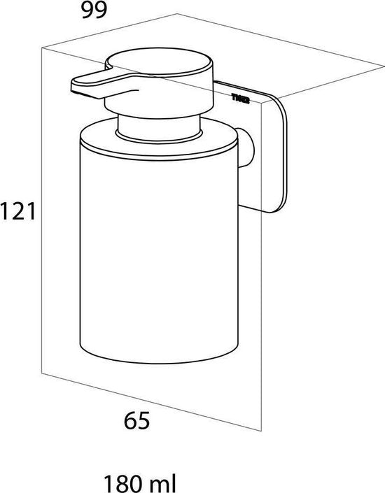 Tiger Colar - Zeepdispenser 180 ml - Zonder te boren - Zwart
