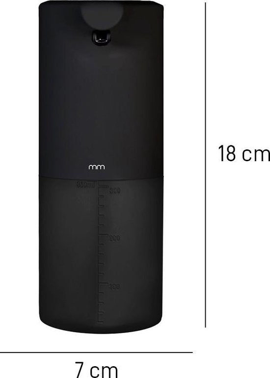 MikaMax Automatische Zeepdispenser - Zeeppompje - Oplaadbaar - Foam Technologie - Infrarood Sensor - Mat Zwart - 350ml