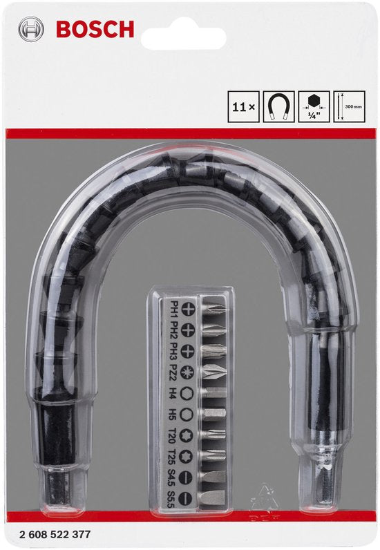Bosch bitset 11-delig met flexibel kunststof verlengstuk 300 mm