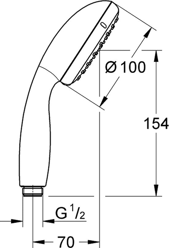 GROHE QuickFix Vitalio Go 100 Douchekop - Ã˜ 10 cm - 2 straalsoorten - chroom - 26542000