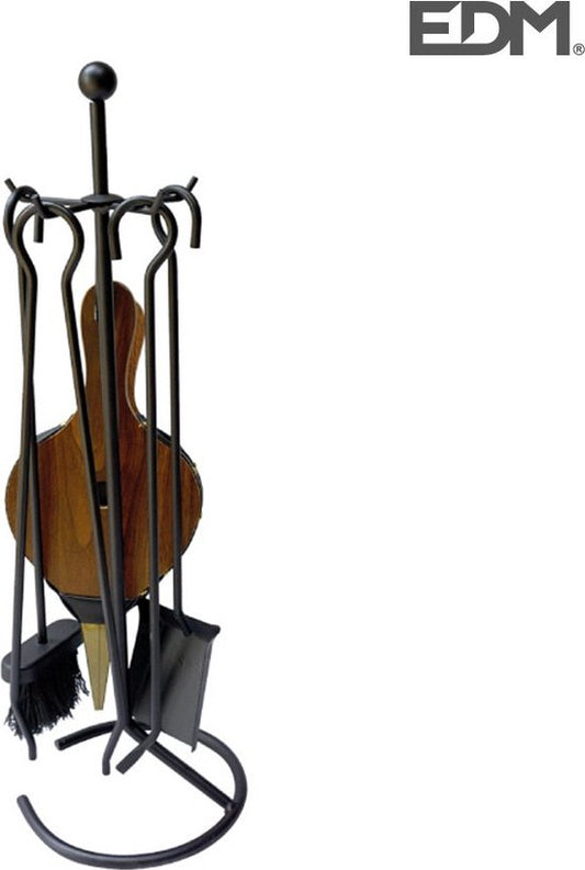 EDM Haardset voor houtkachel - Deluxe - Haardstel - Zwart - 5-delig