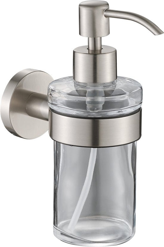 Plieger Vigo Zeepdispensers – Zeepdispenser Wandmontage – Zeeppompje hangend – Zeeppompje Glas – Geborsteld Chroom