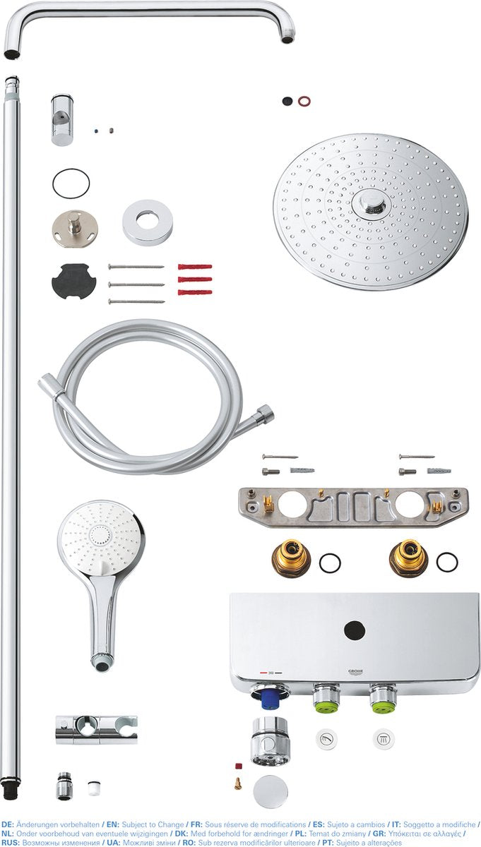 GROHE Euphoria Smartcontrol 260 Regendouche - Ã¸ 26 cm - met verstelbare wandbevestiging - chroom - 26509000