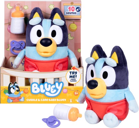BLUEY - Verzorg & Knuffel je pluchen Baby Bluey