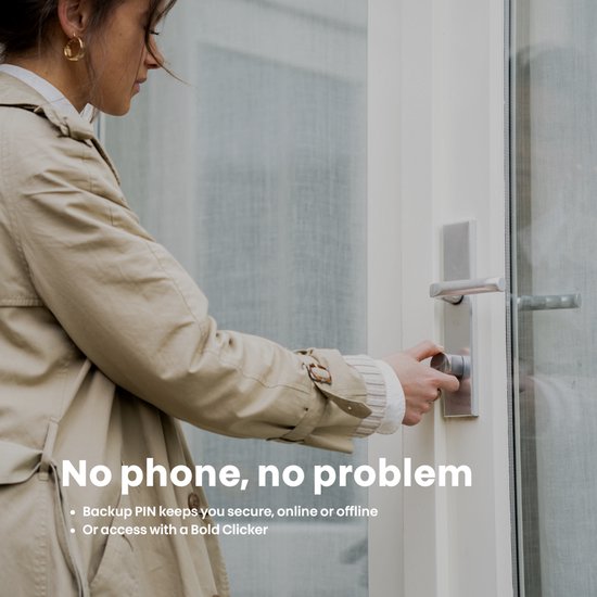 Bold Cilinder - Bold Smart Lock SX-63 - Slim deurslot - RVS - Zilver