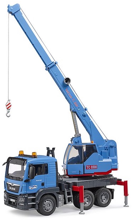 Bruder 3771 Vrachtwagen MAN met kraan blauw