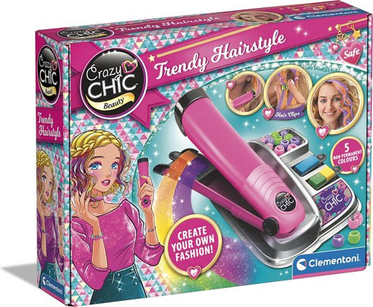 Clementoni - Crazy Chic - Trendy Hairstyle - Kapsalon set met haarverf, tang en accessoires - Vanaf 6 jaar