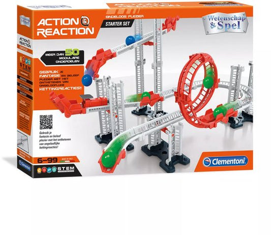 Clementoni Wetenschap en Spel - Action & Reaction - Knikkerbaan - Knikkerbaan Starterset - STEM-speelgoed