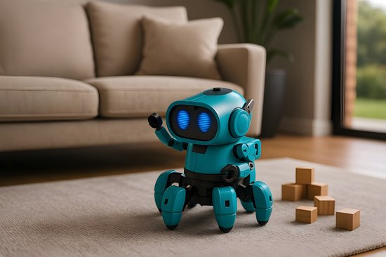 Construct & Create Tobbie de Robot blue - Experimenteerset - Robot Bouwpakket - Programmeerbaar - AI Robot