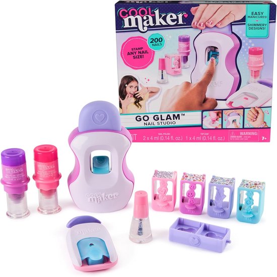 Cool Maker - Go Glam Nagelstudio - Stijl 200 nagels met 4 ontwerpen 2 nagellak-applicators en nagelmasker - Manicureset