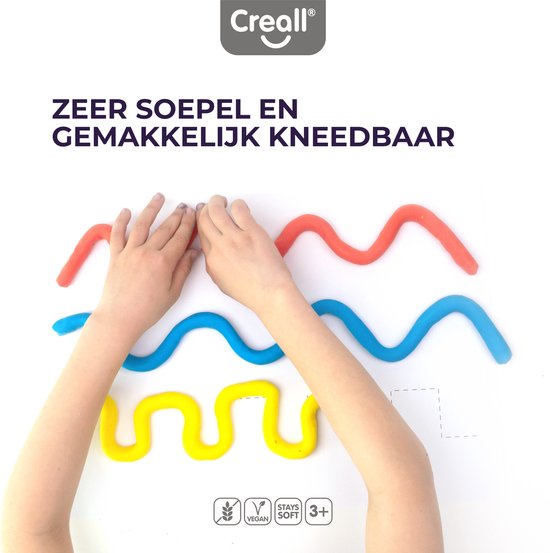 Creall Super soft boetseerklei - set 5 kleuren - hersluitbare emmer - 1750 gram - assortiment - glutenvrij - gemaakt in Nederland