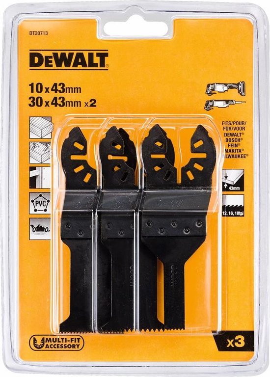 DeWALT DT20713 Multitoolset 10x43 30x43 mm