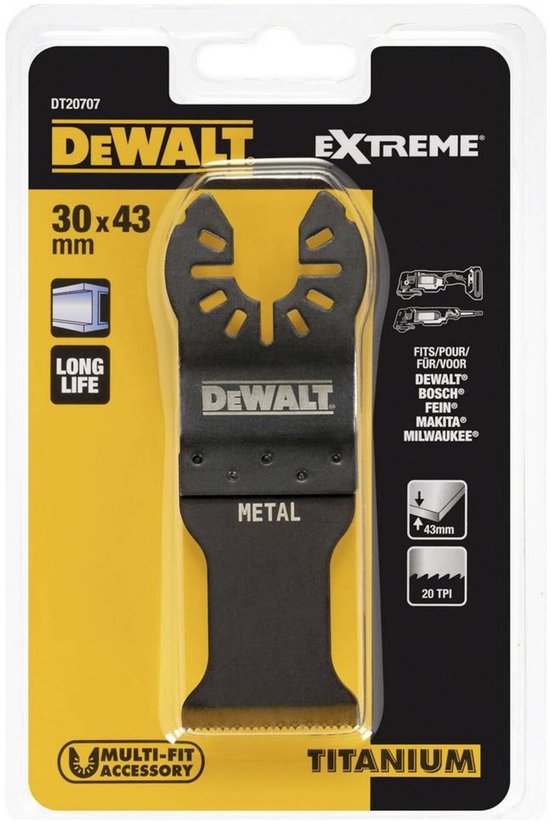 DeWALT DT20707 Multitool Titanium Zaagblad BiM tbv Metaal 31x43mm VE=1