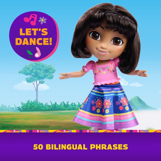 Dora - Dansen met Dora, interactieve dansende pop met 2 rokken, tweetalige zinnen en muziek