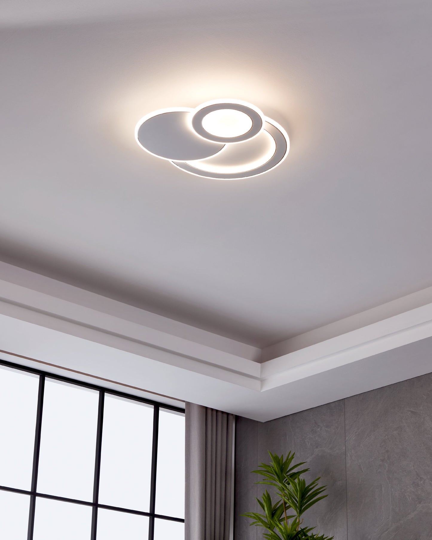 EGLO Mentalurgia Plafond- en Wandlamp - 49,5 cm - Wit/Chroom