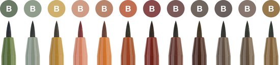 Faber-Castell tekenstift - Pitt Artist Pen - Earth - 12 stuks - FC-267422