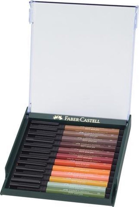 Faber-Castell tekenstift - Pitt Artist Pen - Earth - 12 stuks - FC-267422