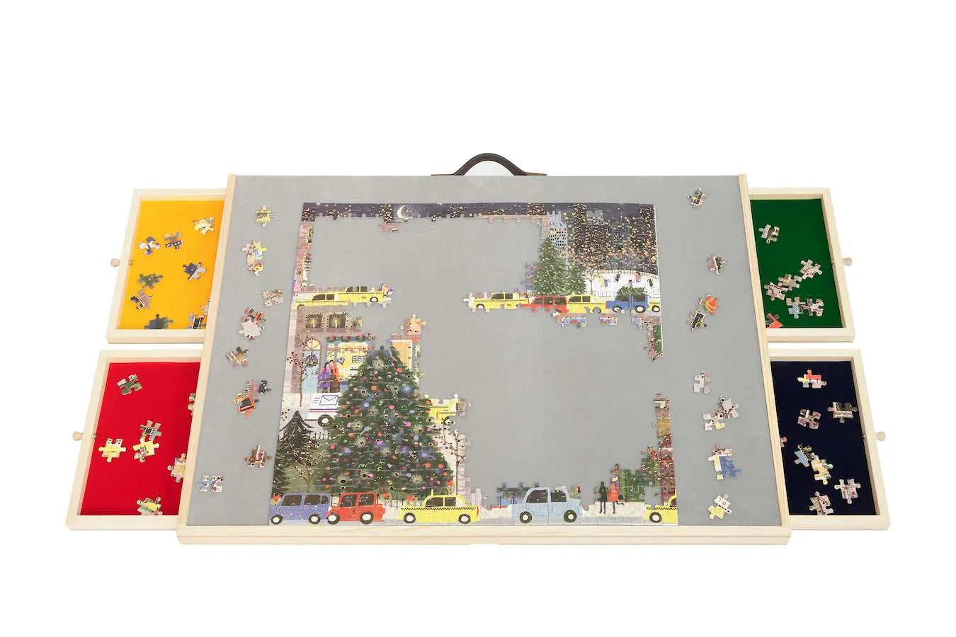 Feel Home - Puzzelbord Luxury met opbergsysteem, vilt- en kantelfunctie - 4 lades - 1000 stukjes - Met draaibare ringstandaard