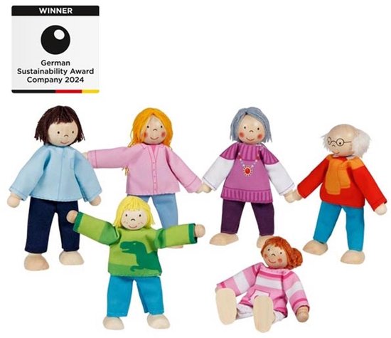 GOKI Buigpopjes - Moderne Familie - 6 Stuks - 3 Jaar