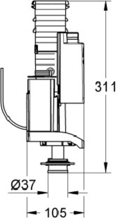 GROHE Rapid SL Spoelmechanisme - Bodemklep + overloop
